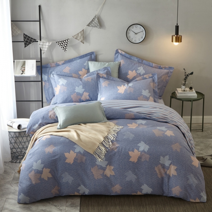 91家纺网 家纺一手货源 找家纺 威克凯丽 2023新款全棉活性生态磨毛四件套 卡司尔