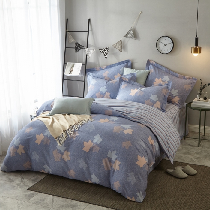 91家纺网 家纺一手货源 找家纺 威克凯丽 2023新款全棉活性生态磨毛四件套 卡司尔