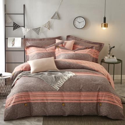 91家纺网 家纺一手货源 找家纺 威克凯丽 2023新款全棉活性生态磨毛四件套 曼城时光