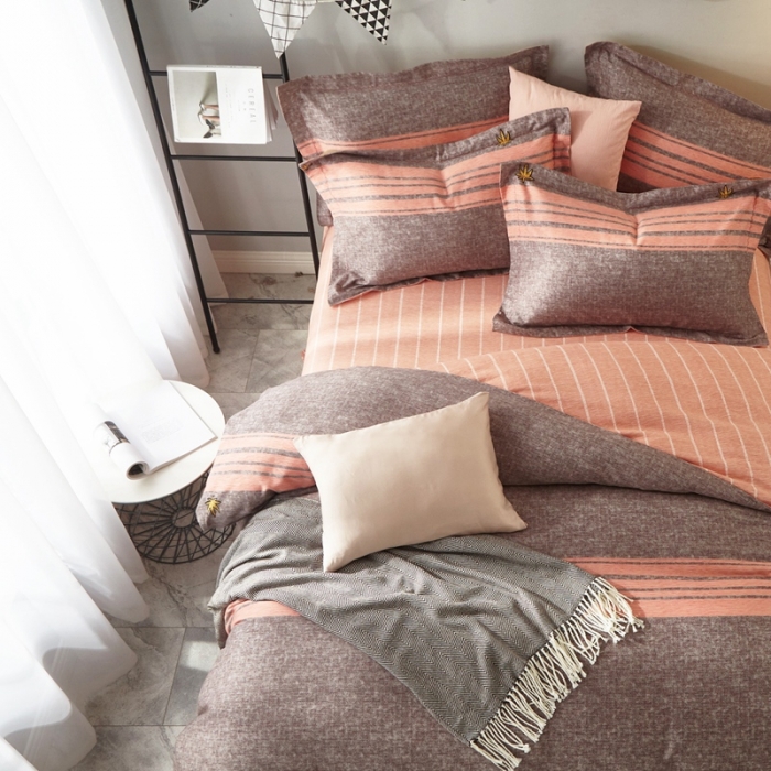 91家纺网 家纺一手货源 找家纺 威克凯丽 2023新款全棉活性生态磨毛四件套 曼城时光