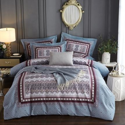 91家纺网 家纺一手货源 找家纺 威克凯丽 2023新款全棉活性生态磨毛四件套 圣约翰