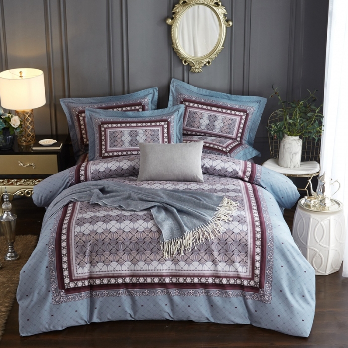 91家纺网 家纺一手货源 找家纺 威克凯丽 2023新款全棉活性生态磨毛四件套 圣约翰