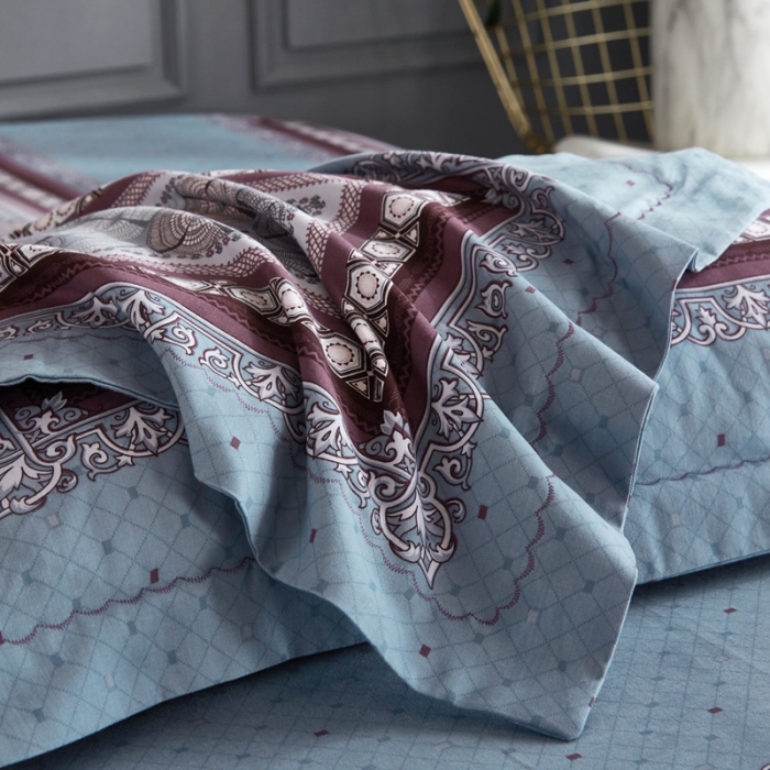 91家纺网 家纺一手货源 找家纺 威克凯丽 2023新款全棉活性生态磨毛四件套 圣约翰