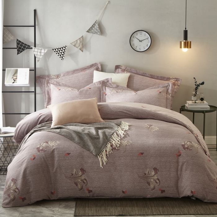 91家纺网 家纺一手货源 找家纺 威克凯丽 2023新款全棉活性生态磨毛四件套 斯诺亚