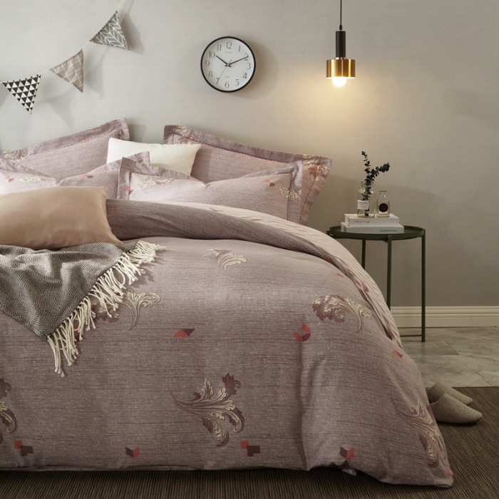 91家纺网 家纺一手货源 找家纺 威克凯丽 2023新款全棉活性生态磨毛四件套 斯诺亚