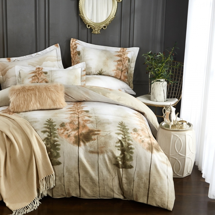 91家纺网 家纺一手货源 找家纺 威克凯丽 2023新款全棉活性生态磨毛四件套 万木峥嵘