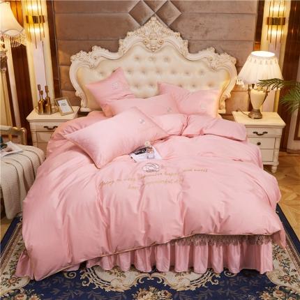 91家纺网 家纺一手货源 找家纺 （总）菊上 2021新款60支长绒棉山茶花系列床盖款四件套