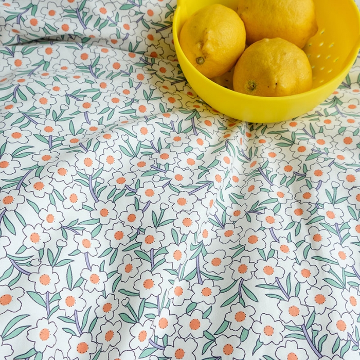 91家纺网 家纺一手货源 找家纺 艾沁 2020新款韩国刺绣花边小碎花纯棉四件套 白茶