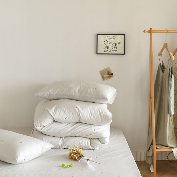 91家纺网 家纺一手货源 找家纺 怡家居 2020新款全棉小碎花田园风四件套 安夏