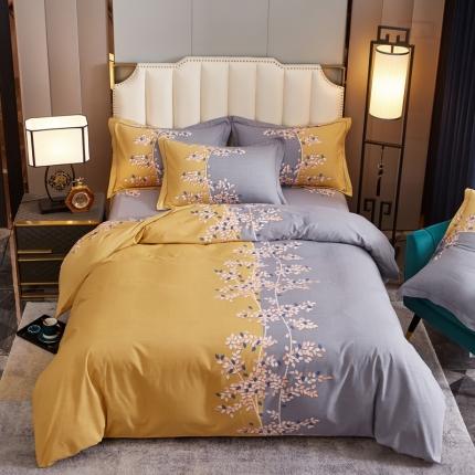 雲归梦 2020新款全棉生态磨毛大版四件套 碧影