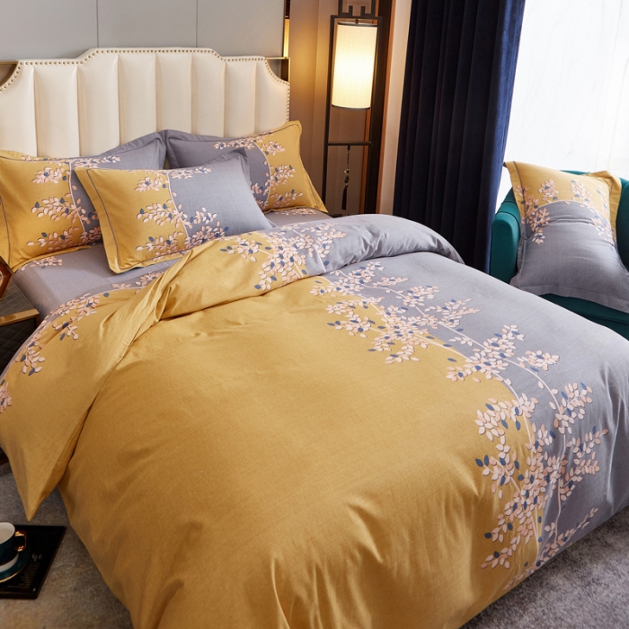 91家纺网 家纺一手货源 找家纺 雲归梦 2020新款全棉生态磨毛大版四件套 碧影