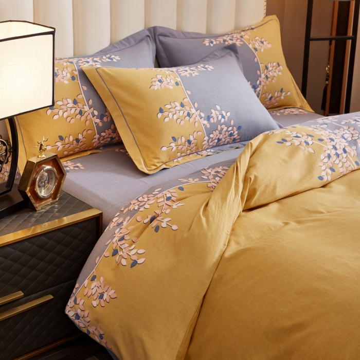 91家纺网 家纺一手货源 找家纺 雲归梦 2020新款全棉生态磨毛大版四件套 碧影