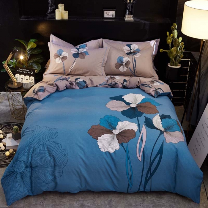 91家纺网 家纺一手货源 找家纺 雲归梦 2020新款全棉生态磨毛大版四件套 出水芙蓉