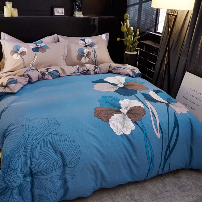 91家纺网 家纺一手货源 找家纺 雲归梦 2020新款全棉生态磨毛大版四件套 出水芙蓉