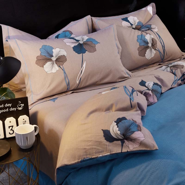 91家纺网 家纺一手货源 找家纺 雲归梦 2020新款全棉生态磨毛大版四件套 出水芙蓉