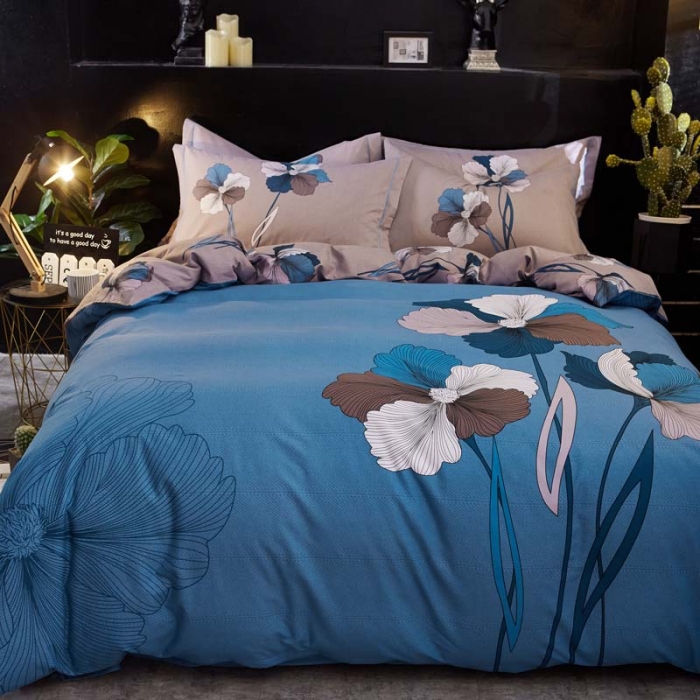 91家纺网 家纺一手货源 找家纺 雲归梦 2020新款全棉生态磨毛大版四件套 出水芙蓉