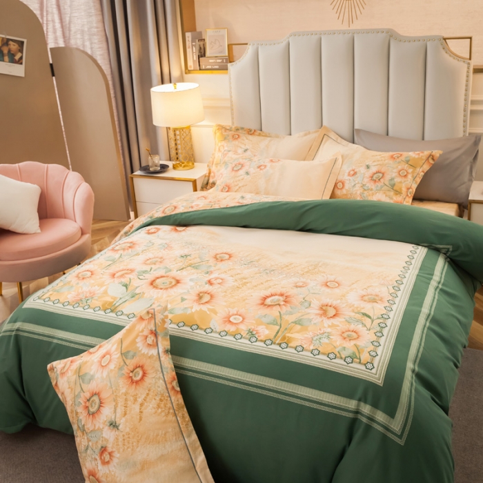 91家纺网 家纺一手货源 找家纺 雲归梦 2020新款全棉生态磨毛大版四件套 伊甸园