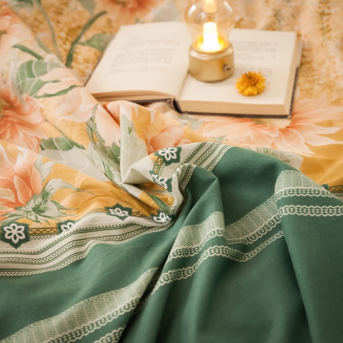 91家纺网 家纺一手货源 找家纺 雲归梦 2020新款全棉生态磨毛大版四件套 伊甸园