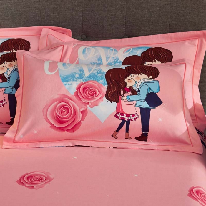 91家纺网 家纺一手货源 找家纺 雲归梦 2020新款全棉生态磨毛大版四件套 二人世界