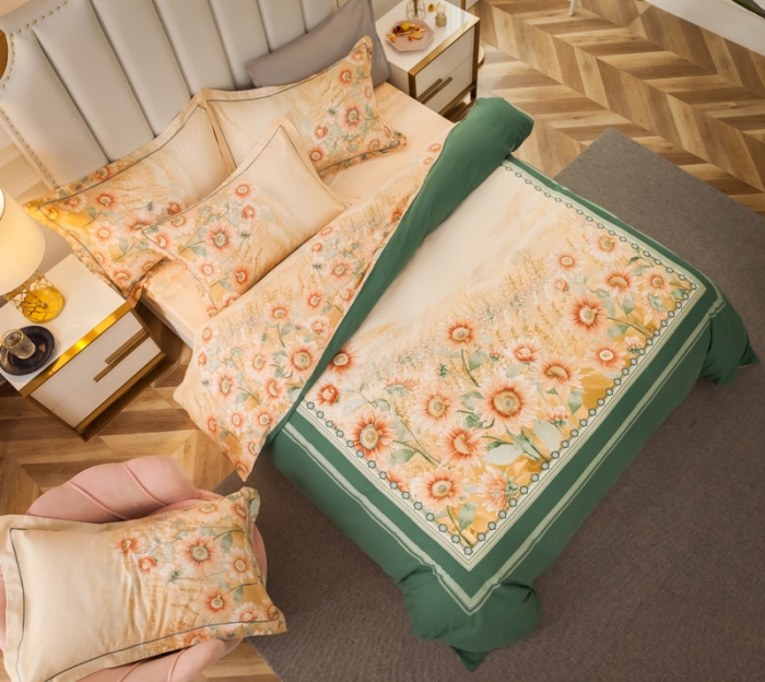 91家纺网 家纺一手货源 找家纺 雲归梦 2020新款全棉生态磨毛大版四件套 伊甸园