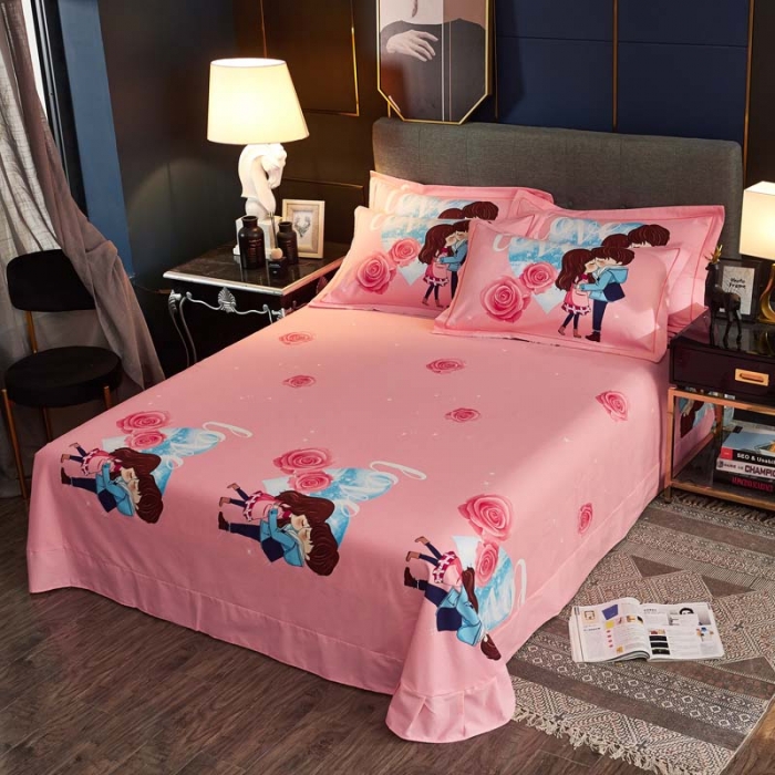 91家纺网 家纺一手货源 找家纺 雲归梦 2020新款全棉生态磨毛大版四件套 二人世界