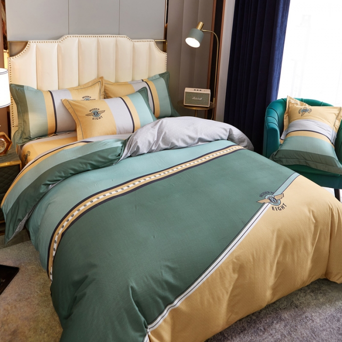 91家纺网 家纺一手货源 找家纺 雲归梦 2020新款全棉生态磨毛大版四件套 凡绅-绿