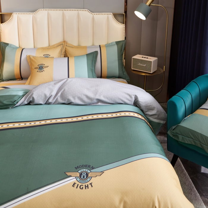 91家纺网 家纺一手货源 找家纺 雲归梦 2020新款全棉生态磨毛大版四件套 凡绅-绿