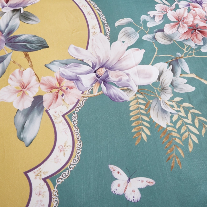 91家纺网 家纺一手货源 找家纺 雲归梦 2020新款全棉生态磨毛大版四件套 意蕴东方-绿