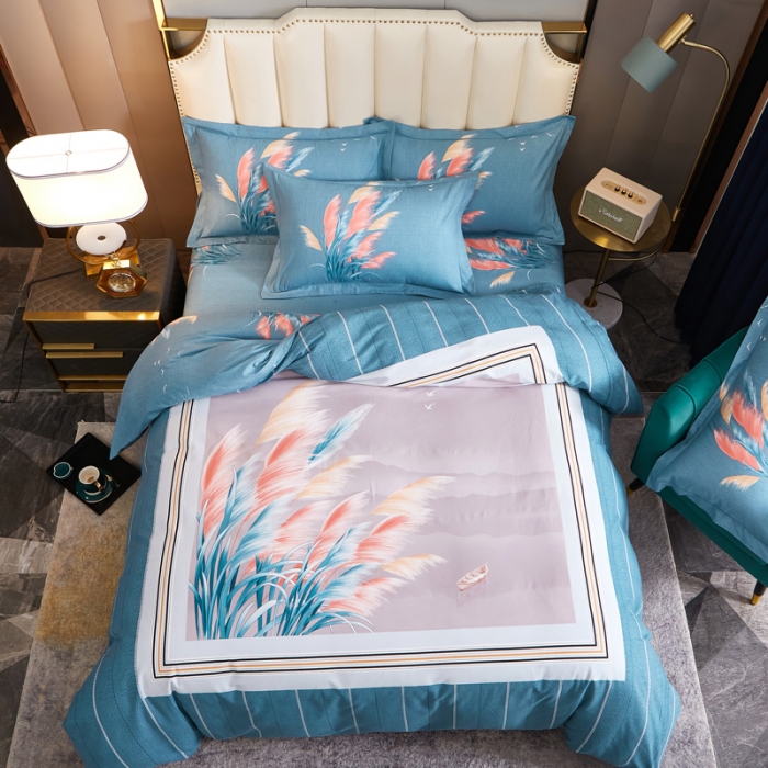 91家纺网 家纺一手货源 找家纺 雲归梦 2020新款全棉生态磨毛大版四件套 风的季节