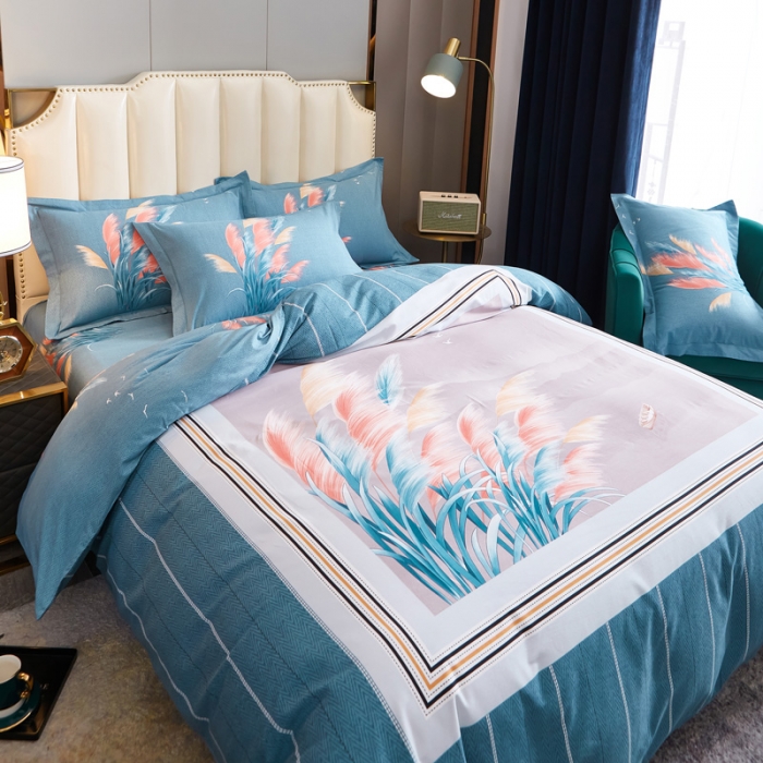 91家纺网 家纺一手货源 找家纺 雲归梦 2020新款全棉生态磨毛大版四件套 风的季节