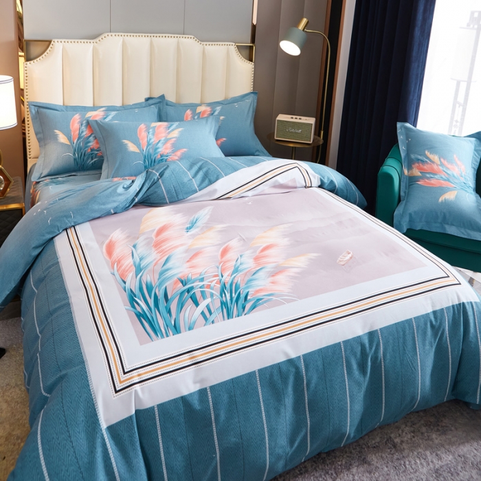 91家纺网 家纺一手货源 找家纺 雲归梦 2020新款全棉生态磨毛大版四件套 风的季节