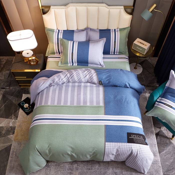 91家纺网 家纺一手货源 找家纺 雲归梦 2020新款全棉生态磨毛大版四件套 光年之外-绿