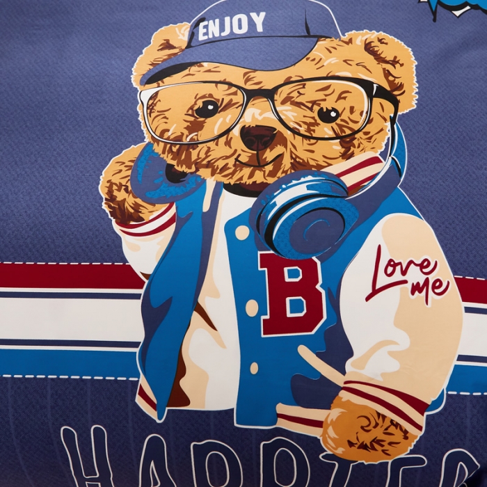 91家纺网 家纺一手货源 找家纺 雲归梦 2020新款全棉生态磨毛大版四件套 酷酷熊