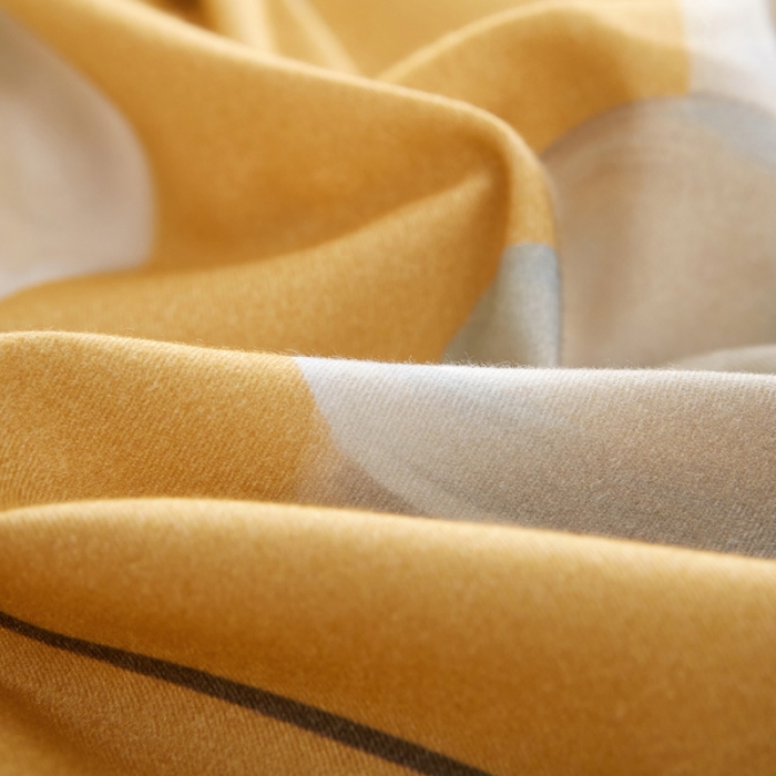 91家纺网 家纺一手货源 找家纺 雲归梦 2020新款全棉生态磨毛大版四件套 兰庭浅雨-黄