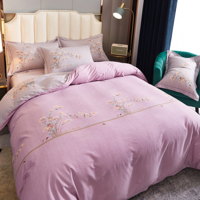 91家纺网 家纺一手货源 找家纺 雲归梦 2020新款全棉生态磨毛大版四件套 铃兰语-粉