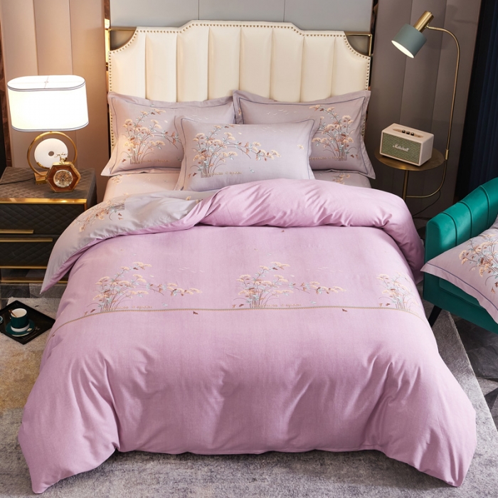 91家纺网 家纺一手货源 找家纺 雲归梦 2020新款全棉生态磨毛大版四件套 铃兰语-粉