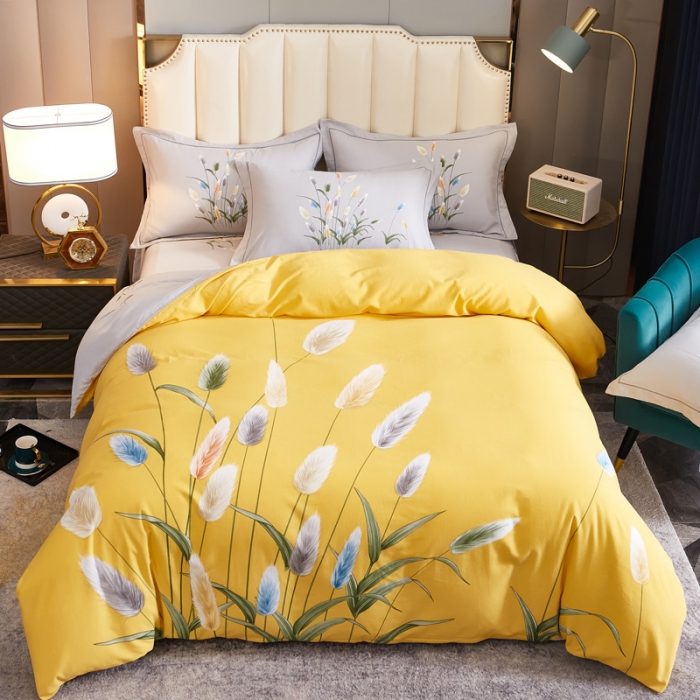 91家纺网 家纺一手货源 找家纺 雲归梦 2020新款全棉生态磨毛大版四件套 麦田印象