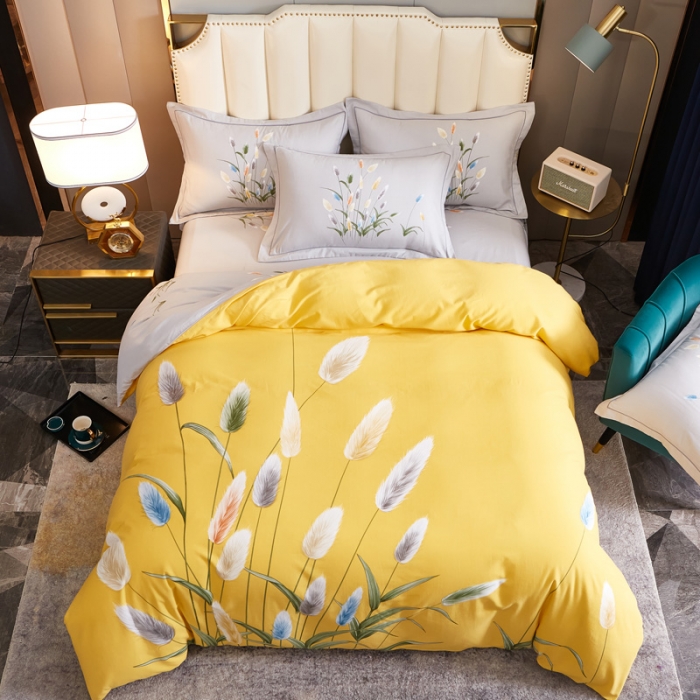 91家纺网 家纺一手货源 找家纺 雲归梦 2020新款全棉生态磨毛大版四件套 麦田印象