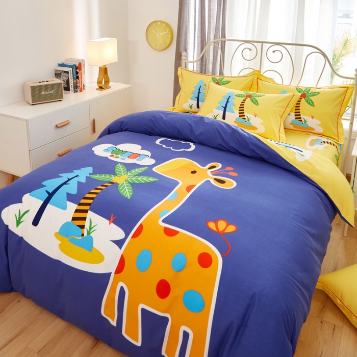 91家纺网 家纺一手货源 找家纺 雲归梦 2020新款全棉生态磨毛大版四件套 萌乐