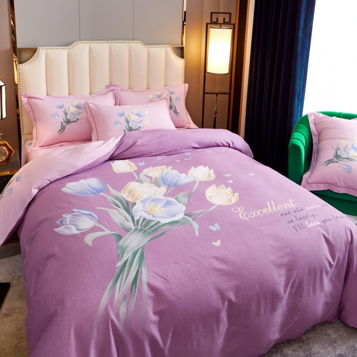 91家纺网 家纺一手货源 找家纺 雲归梦 2020新款全棉生态磨毛大版四件套 梦中情人