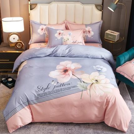 91家纺网 家纺一手货源 找家纺 雲归梦 2020新款全棉生态磨毛大版四件套 浅若清风