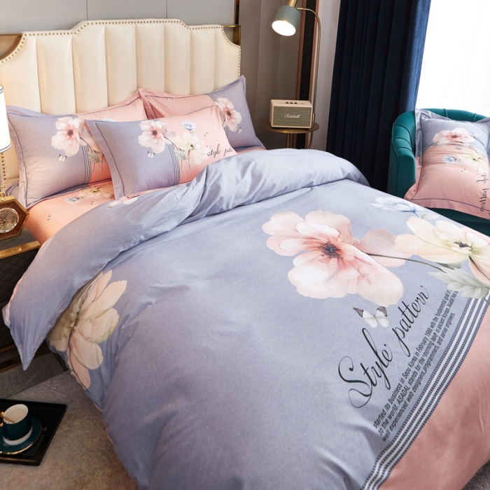 91家纺网 家纺一手货源 找家纺 雲归梦 2020新款全棉生态磨毛大版四件套 浅若清风