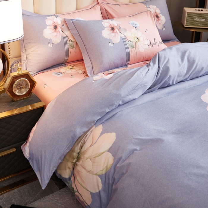 91家纺网 家纺一手货源 找家纺 雲归梦 2020新款全棉生态磨毛大版四件套 浅若清风