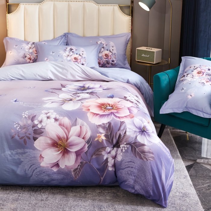 91家纺网 家纺一手货源 找家纺 雲归梦 2020新款全棉生态磨毛大版四件套 水影朝阳