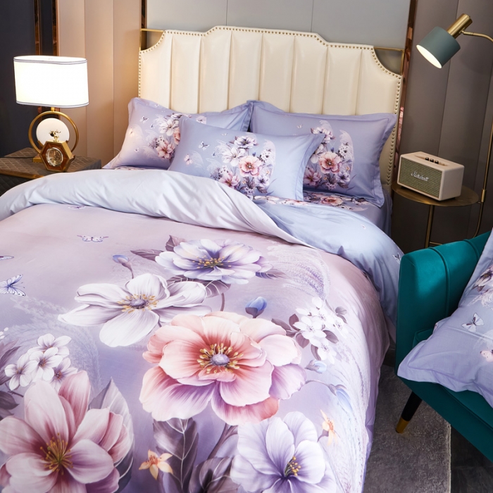 91家纺网 家纺一手货源 找家纺 雲归梦 2020新款全棉生态磨毛大版四件套 水影朝阳