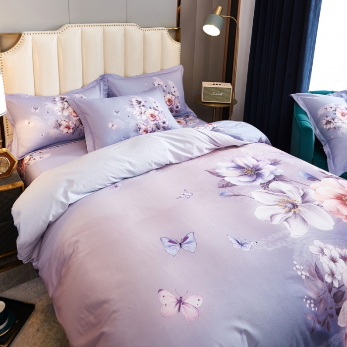 91家纺网 家纺一手货源 找家纺 雲归梦 2020新款全棉生态磨毛大版四件套 水影朝阳