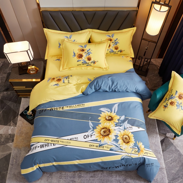 91家纺网 家纺一手货源 找家纺 雲归梦 2020新款全棉生态磨毛大版四件套 向阳花