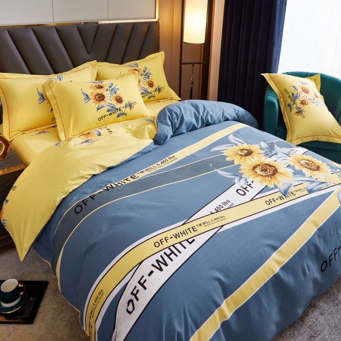 91家纺网 家纺一手货源 找家纺 雲归梦 2020新款全棉生态磨毛大版四件套 向阳花