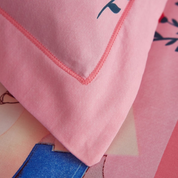 91家纺网 家纺一手货源 找家纺 雲归梦 2020新款全棉生态磨毛大版四件套 小猪嘟嘟-粉