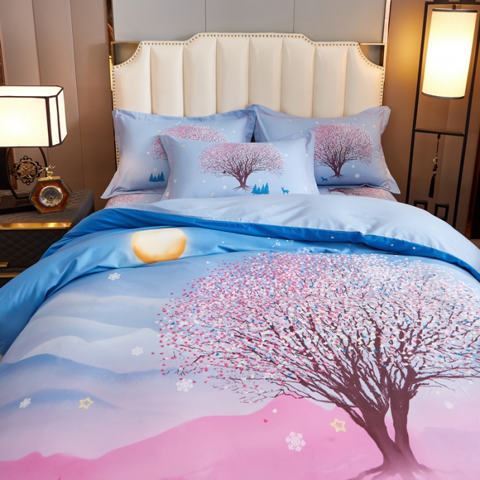 91家纺网 家纺一手货源 找家纺 雲归梦 2020新款全棉生态磨毛大版四件套 幸运之星